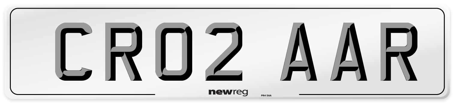 CR02 AAR Number Plate from New Reg